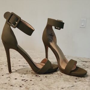 Windsor Green Stiletto Heels with Ankle Strap